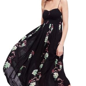 Free People Beau Print Slipdress in Black Combo S